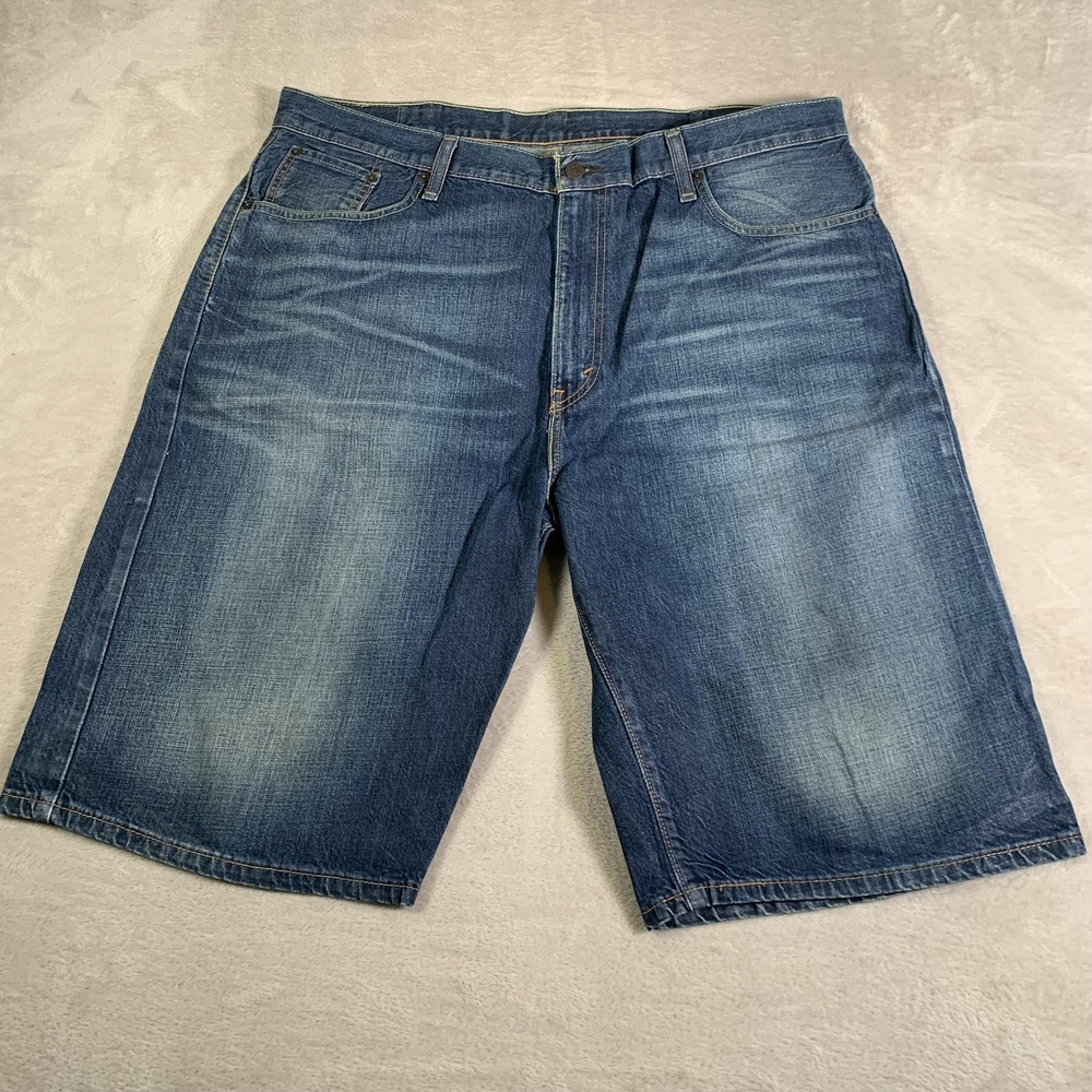 Y2K Levis 569 Shorts Mens 40 Blue‎ Denim Loose Straight Baggy 5-Pocket Zip Fly